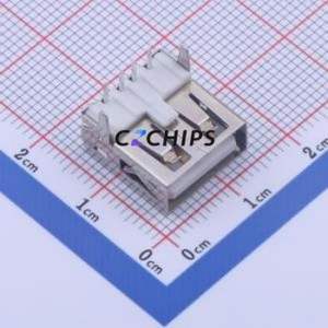 902-242A1011D10100 USB Connector Bent Lead Through Hole Connector Type-A USB 2.0 Female Right Angle Insert - Product Image 1