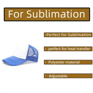 Casquette en polyester à 5 panneaux avec broderie de logo personnalisé pour casquette de baseball en mousse et maille, casquettes de camionneur vierges pour sublimation - Product Image 6