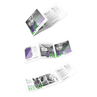 Brochure d'accessoires électroniques en papier glacé A5 C2S, pliée en Z, avec UV sélectif, marque du produit et diagramme des détails du produit
