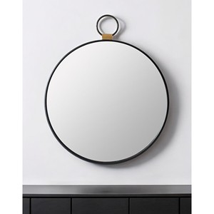 23 \ "specchio nero accento rotondo decorazione con telaio in metallo HMS - Product Image 1