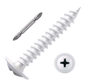 # Vis autotaraudeuses à tête fraisée 8 x 1/2 en acier au carbone zingué, vis à bois à tête blanche, filetage complet, embout de tournevis inclus, 100 pièces - Product Image 6
