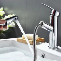 Robinet de lavabo design avec bec extractible en acier inoxydable poli de qualité supérieure