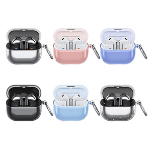 Funda transparente de TPU suave para <span class=keywords><strong>Samsung</strong></span> <span class=keywords><strong>Galaxy</strong></span> <span class=keywords><strong>Buds</strong></span> 3 <span class=keywords><strong>Pro</strong></span> con funda para auriculares con mosquetón - Product Image 6