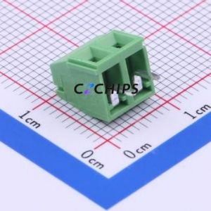 WJ124-3.81-2P Screw Terminal Block Through hole Component (THT),P=3.81mm Connector 1x2P 3.81mm Green Through Hole - Product Image 1