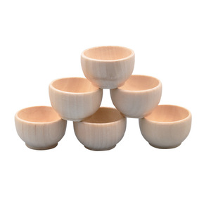 Artesanías de Madera DIY, Tazón de Madera Pequeño de 40*24MM para Decoración, Tazón de Madera Pintado para Dibujos Infantiles - Product Image 2