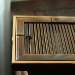 Lacquered bamboo teapot stand, water-storage dry brewing stand, simple square <b>tea</b> <b>tray</b>, bamboo Kung Fu <b>tea</b> set accessories. - Product Image 2