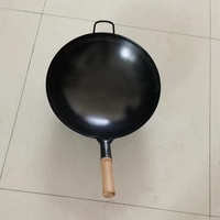 Restoran koki memasak wajan tradisional Cina gaya Jepang non-stick baja karbon wajan peralatan masak