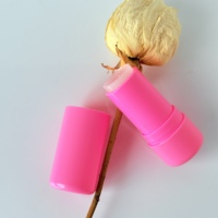 Tubos de Plástico Personalizados para Bálsamo Labial, Tubos Vacíos de Plástico para Lápiz Labial para Envasado de Muestras, Bálsamo Labial Rosa Flash con Aberturas de Llenado Directo