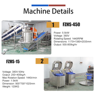 FZHS-15 Commerciële Spinnerdroger 250~400kg/u RVS Salade & Gesneden Groenten Centrifugaal Droger Met Mandjes