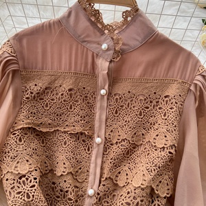 Váy nữ xuân <span class=keywords><strong>2025</strong></span> tay bồng thắt eo phối ren, kiểu dáng thanh lịch, dài - Product Image 6