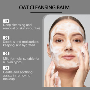 Crema limpiadora calmante de avena, limpiador suave, desmaquillante, cuidado facial, refrescante, que retiene la humedad, limpiador facial suave - Product Image 3