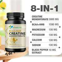 Creatine Monohydraat Kauwtabletten 8-in-1 Formule met BCAA Zwarte Peper Elektrolyten Citroensmaak 90 stuks