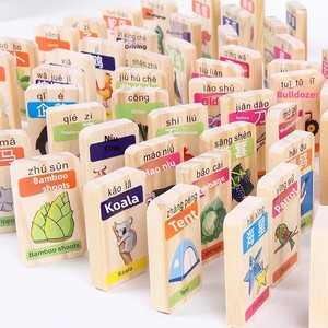 Bloques de Construcción Educativos de Madera para Niños, con Letras del Alfabeto, Pinyin de Doble Cara, Dominós, Señales de Tráfico y Vehículos - Product Image 4
