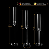 En gros, Candelabre en acrylique à 5 bras, Décoration de centre de table de mariage et de fête, pour bougies et pots à bougies