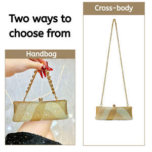 Sac à main <span class=keywords><strong>de</strong></span> soirée é<span class=keywords><strong>l</strong></span>égant et classique, avec des strass dorés scintillants, imperméable, avec une chaîne <span class=keywords><strong>de</strong></span> bandoulière, <span class=keywords><strong>l</strong></span>éger, pour femmes - Product Image 4