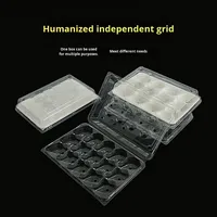 Boîte d'emballage carrée en blister de qualité alimentaire pour animaux de compagnie avec plateau, conteneur à fruits à 4 compartiments, présentoir en plastique transparent 58 mm, 152 pièces