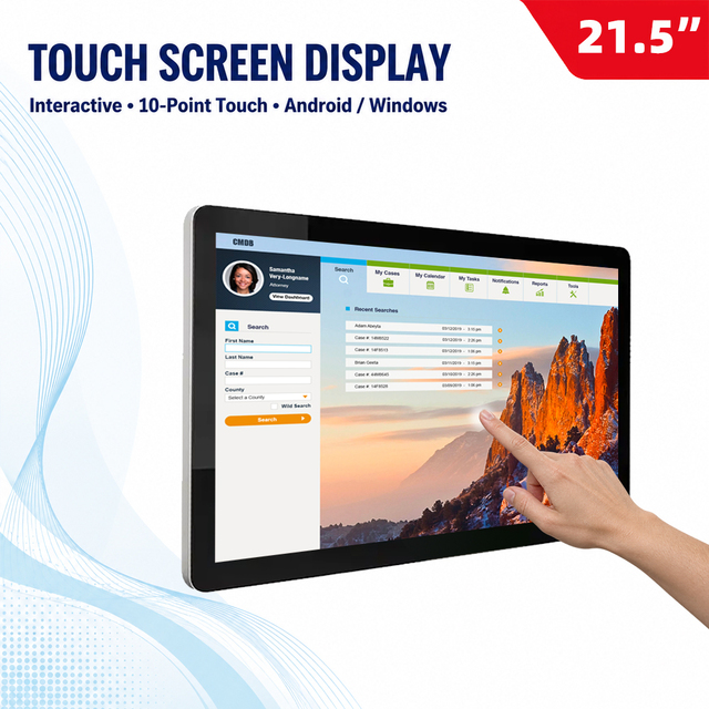 22/32/43/55/65 Inch Wall Mounted Android POE Tablet LCD Display Metal Case Multi-Touch Screen for Elevator Airport Use SDK
