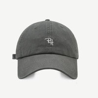 Gorra de Béisbol Unisex con Bordado de Letras RH, Estilo Vintage Lavado, Ajustable, para Deportes al Aire Libre, con Logotipo Personalizado