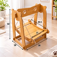 Lit suspendu pour chat en bois OEM avec cadre en bambou, hamac personnalisé, ensemble de conception sur mesure, pack de vente en gros
