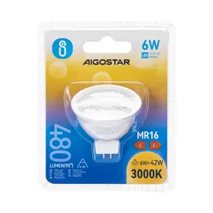 หลอดไฟ LED MR16 COB 6 วัตต์, 550 ลูเมน, 3000K, ประหยัดพลังงาน, เหมาะสำหรับการให้แสงสว่างภายในและเน้นพื้นที่ตกแต่ง - Product Image 3
