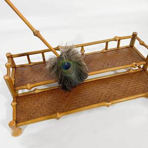 Plumeau en plumes de paon avec manche en bambou, tête ronde, pour le nettoyage des meubles, objet décoratif, fabriqué à Anji, Zhejiang - Product Image 2