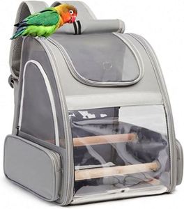 Free Sample <b>Bird</b> Carrier Backpack - Pet Parrot Travel Cage with Stainless Steel Tray and Standing <b>Perch</b>, Breathable Portable, - Product Image 1