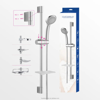 Pas cher carré 100cm douche salle de bain barre coulissante ensembles de robinets barre de douche réglable barre coulissante