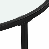 Table d'appoint ronde facile à assembler en métal noir en verre trempé transparent Nid latéral Ensemble de 2 tables basses gigognes