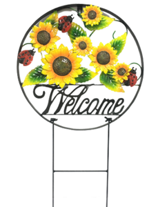 Piquets de jardin à fleurs en métal Grand <span class=keywords><strong>paysage</strong></span> décoratif coloré Jardinage Décoration extérieure Ornement de pelouse et de cour Rouille - Product Image 3