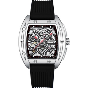 AILANG 8616 Montre automatique pour homme, rectangulaire, tendance, à cadran ajouré, étanche, avec logo personnalisé - Product Image 3