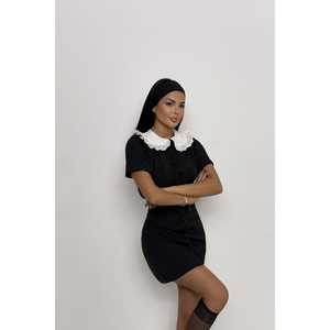 فستان ديفاين ميني أسود أنيق بقصة A-Line وياقة مربعة شفافة فاخرة للمناسبات النهارية والنوادي والحفلات XS-6XL لربيع وخريف - Product Image 3