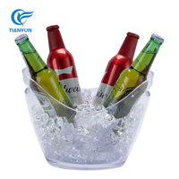 Offre Spéciale Portable Barware Ovale Forme De Luxe Champagne Seaux Transparents Seau À Glace En Plastique