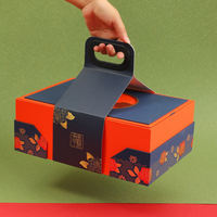 Boîte pliable en papier au design conceptuel Fête de la Lune pour pâtisseries, gâteaux, biscuits, sushis – Emballage élégant et personnalisé