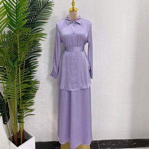 Tùy chỉnh khiêm tốn chất lượng cao abaya Dubai islamic quần áo <span class=keywords><strong>Top</strong></span> + Váy Maxi Dress dài hijab Muslim Dresses đối với phụ nữ - Product Image 6