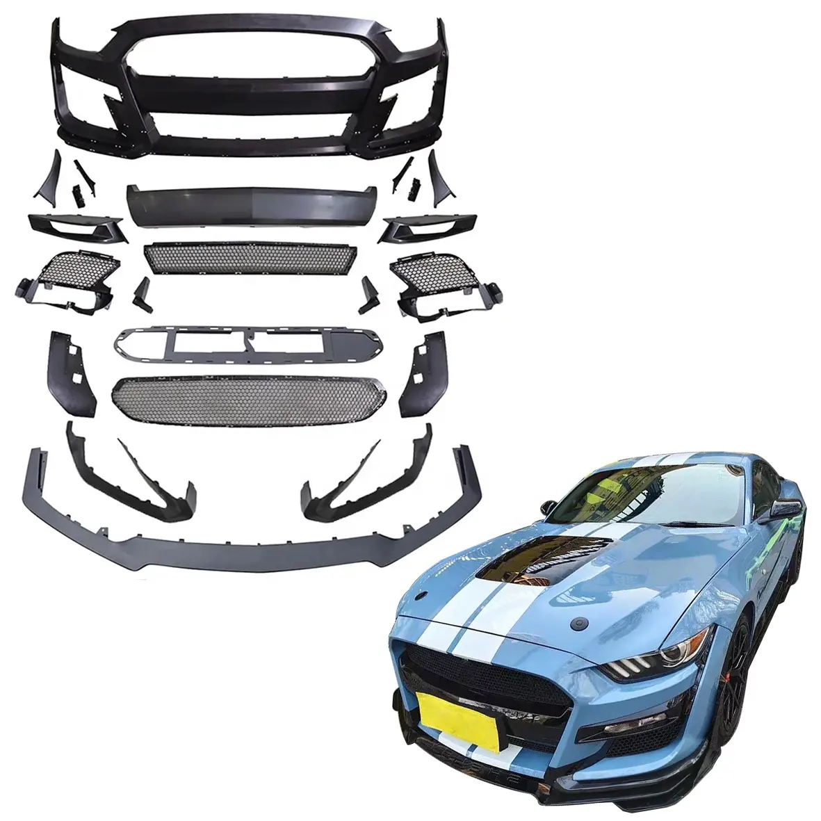 B SPM parachoques labio difusor Spoiler falda lateral cuerpo Kit para Ford Mustang GT500 Shelby estilo completo cuerpo Kits accesorios 2015-2017