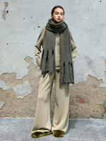 Pantalon en maille ample et écologique pour femme, taille mi-haute élastique, coupe décontractée, longueur intégrale, chaud et décontracté pour l'hiver