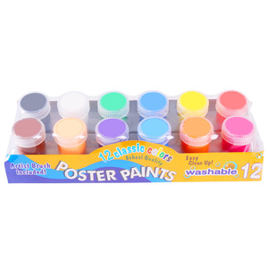 Ensemble de peinture acrylique <span class=keywords><strong>lavable</strong></span> et non toxique pour enfants, fournitures d'art 6/12 couleurs avec pinceaux, vente en gros, prise en charge OEM/ODM - Product Image 3