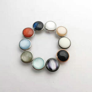 Thời Trang Brass Vòng 222 Năm Prong 9.5Mm Ngọc Trai Thạch Mạ Sinh Thái Thân Thiện Snap Nút - Product Image 5