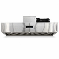 Hotte aspirante de luxe en acier inoxydable 304 pour cuisine commerciale, avec filtre à graisse en U et éclairage LED, idéale pour hôtels et cantines
