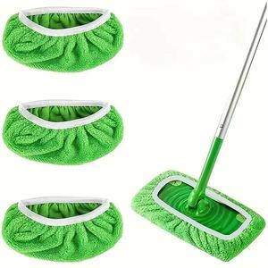 Thickened Elastic Band Flat <b>Mop</b> Cloth Coral Fleece/Microfiber/Chenille Replacement Rotary <b>Mop</b> Cleaning Pad for Bathroom - Product Image 4