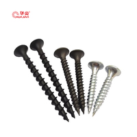 Vis à cloison sèche universelles en acier au carbone et nickel noir, compatibles avec les perceuses électriques et les outils automatiques pour une installation rapide et efficace