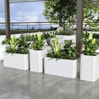 Set Pot Tanaman Logam Modern untuk Luar Ruangan, Pot Bunga Berdiri, Dekorasi Taman Teras, Lanskap Perkotaan, Arsitektur Lanskap Urban