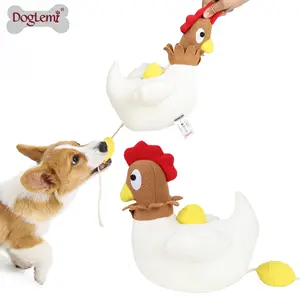 Snuffle puzzle juguete para perros, pollo poner huevos masticar squeaker perro juguetes para mascotas cachorro