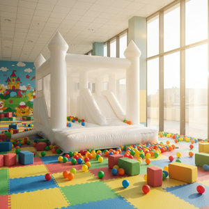 Château gonflable blanc en PVC de 0,55 mm, château gonflable pour mariage, château gonflable blanc pour enfants - Product Image 3