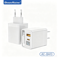 Pengisi Daya Cepat QC 3.0 PD 45W USB-A/Type-C Colokan EU/US Kabel Retractable 5V/3A Laptop Ponsel Kamera Earphone