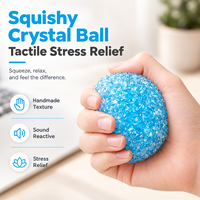 Balle anti-stress texturée et moelleuse pour adultes, jouet sensoriel en gel à mémoire de forme, jouet de fidget pour exercices des mains, balle à presser effet glace