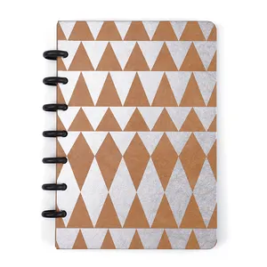 Disc Binding Notebook School With Solid Color Edge Customizable A5 Notebooks