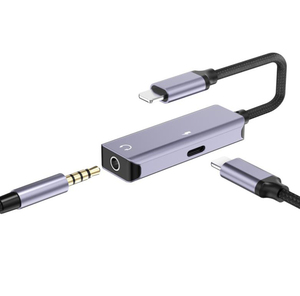 Adaptateur convertisseur <span class=keywords><strong>2</strong></span> en <span class=keywords><strong>1</strong></span> <span class=keywords><strong>2</strong></span> en <span class=keywords><strong>1</strong></span> numérique Usb Type c vers jack 3.5mm Audio Aux + Type c femelle pour iphone /samsung - Product Image 1