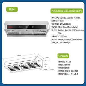 Hotte aspirante murale électrique ventilée en acier inoxydable <span class=keywords><strong>Greentec</strong></span>, haute qualité, prix bas, design moderne, OEM pour hôtels - Product Image 3