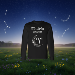 T-shirt à manches longues avec signe du zodiaque saison des Berziers, design astrologique Mars-Avril - Product Image 3